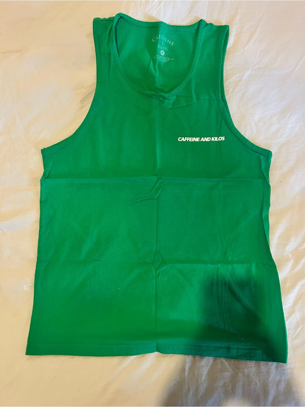 Caffeine and Kilos Green Logo Tank Top